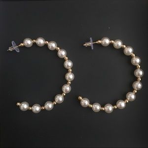 Pearl hoop earrings